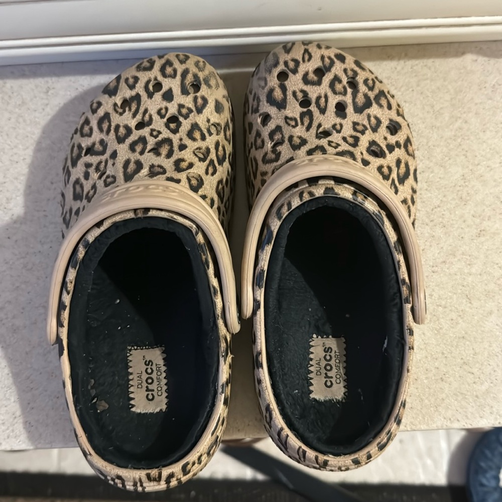 Cheetah Crocs Fur Lined